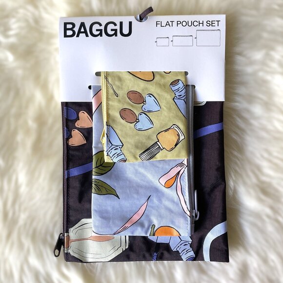 NWT Baggu Flat Pouch Set - Get Ready With Me - Picture 2 of 3